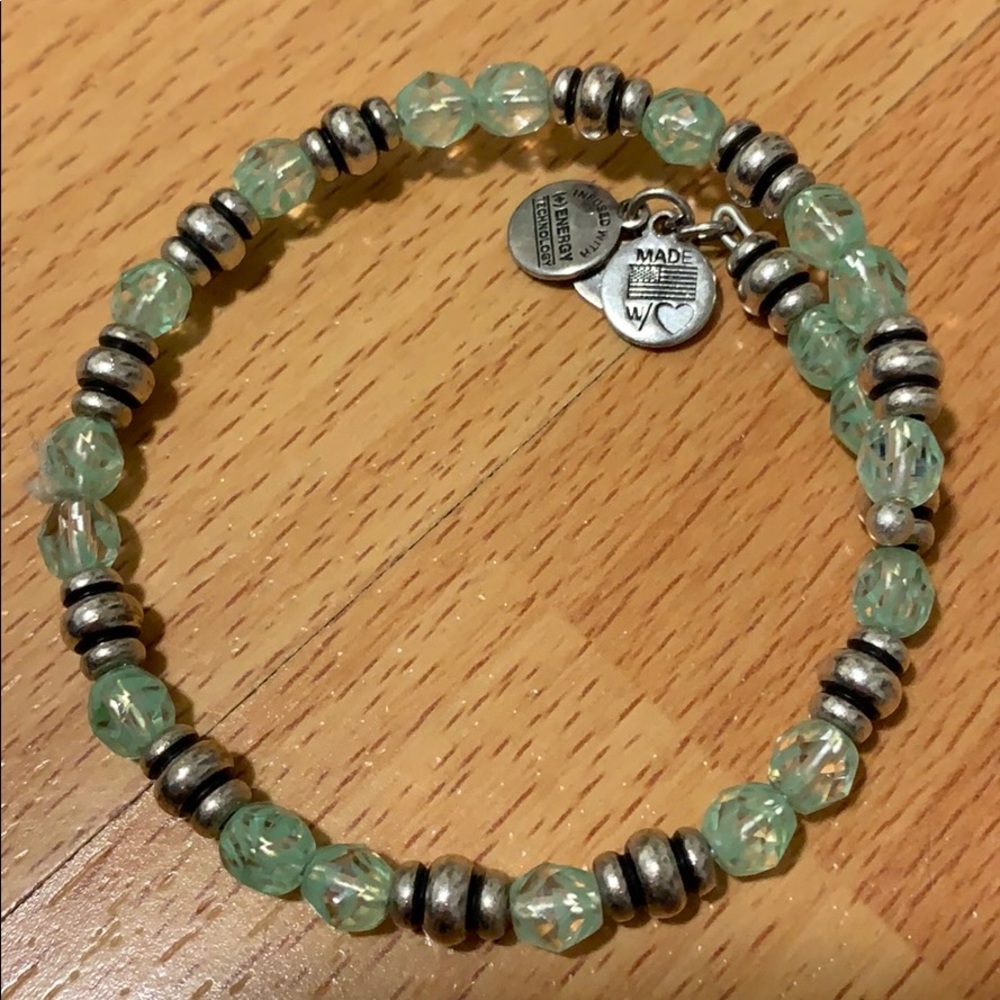 Alex and Ani green beaded bracelet